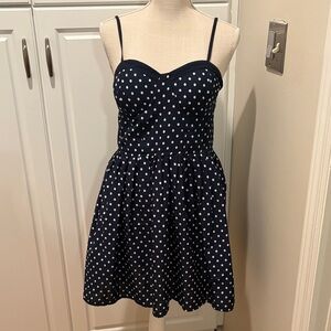 Navy Polka Dot Dress